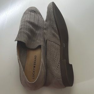 Lucky Brand Brogan Loafers - Taupe Suede Slipons